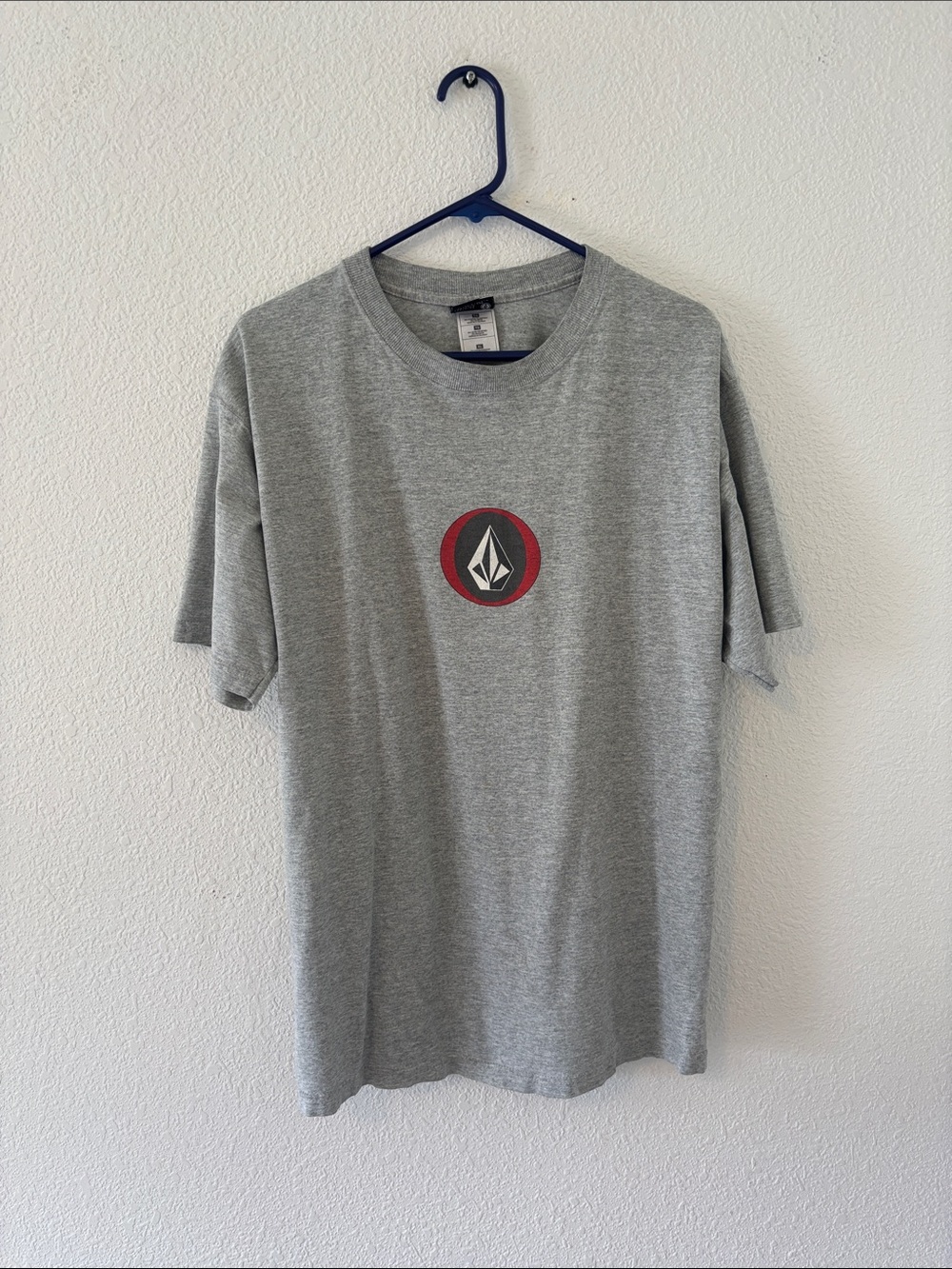 Y2K Volcom Men's Gray Short-Sleeve Logo T-Shirt Tee